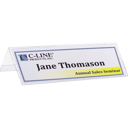 C-Line Products Name Tents w/Holder, Inkjet/Laser, Plastic, 8-1/2"x11", 25/BX, CL PK CLI87597